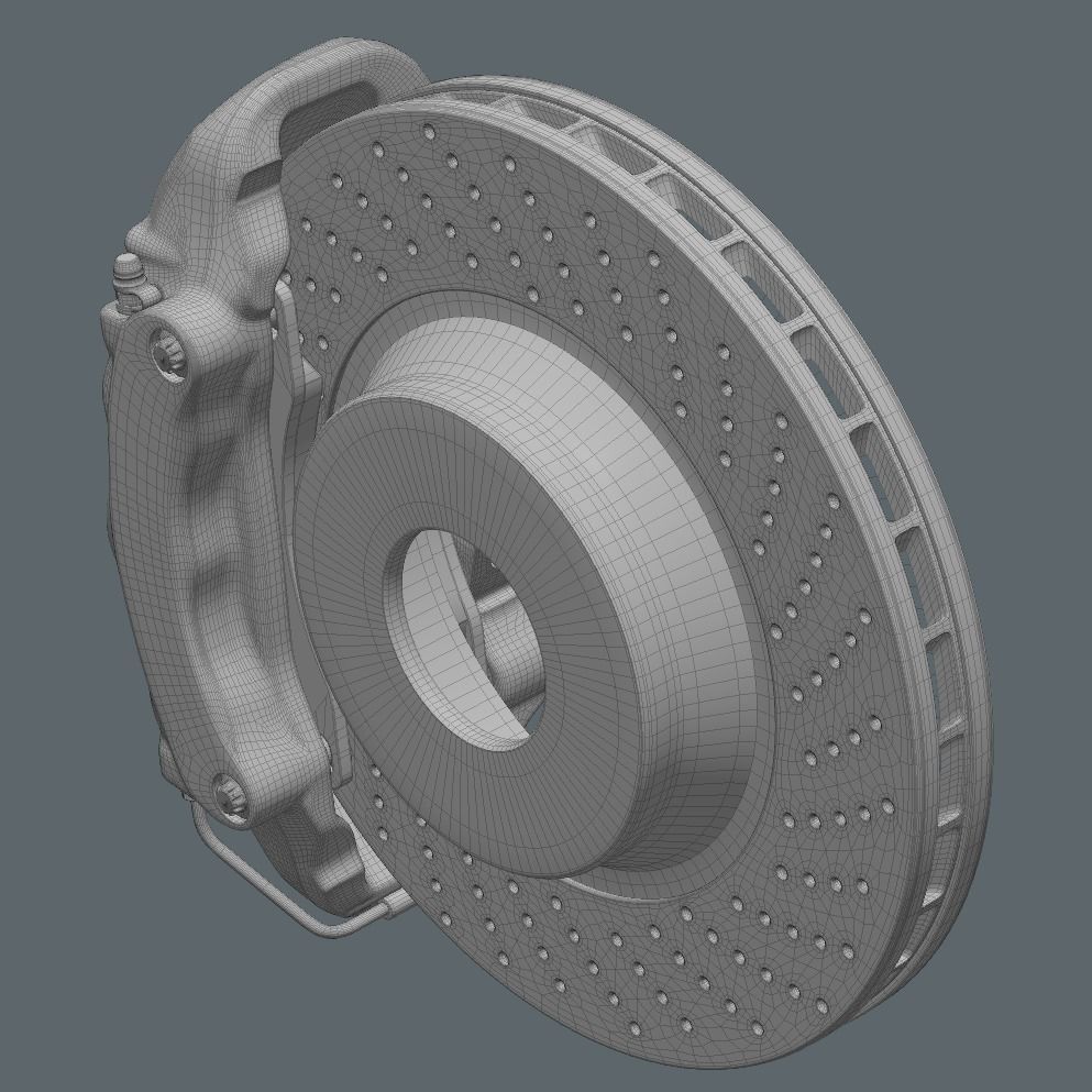 Brake assembly for racing car 3D model_3