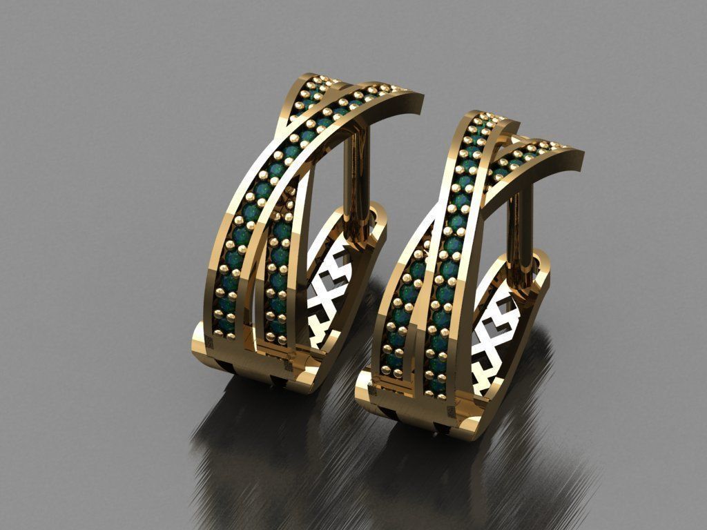 Y32- Diamond Earring 3D print model_1