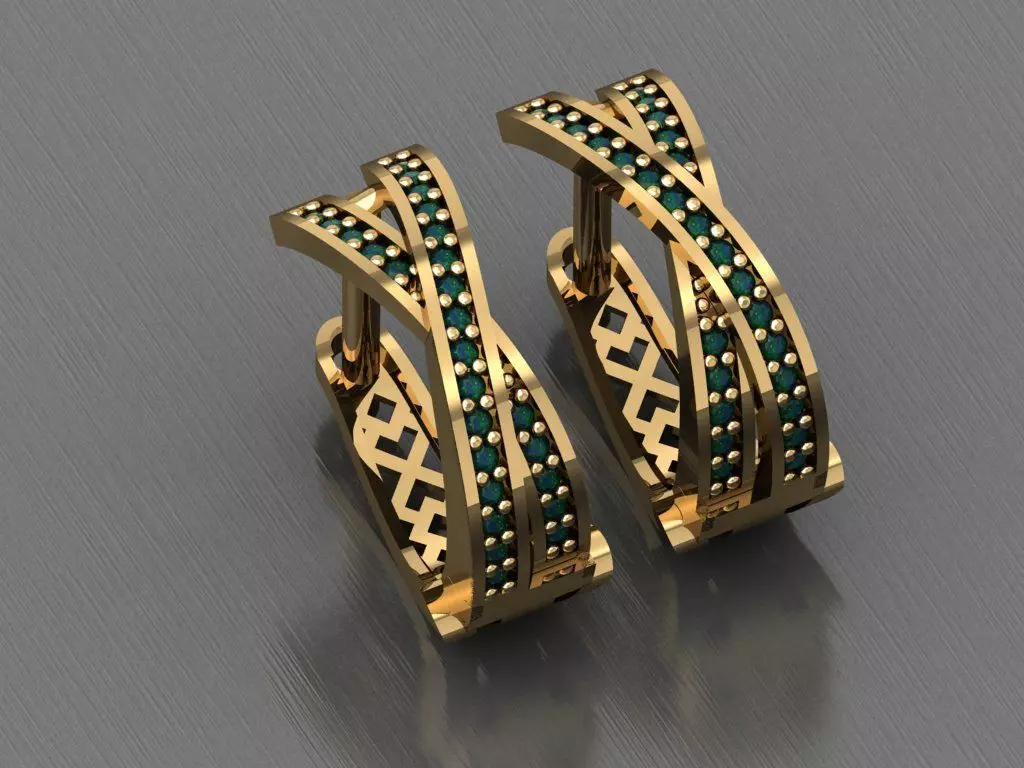 Y32- Diamond Earring 3D print model_0