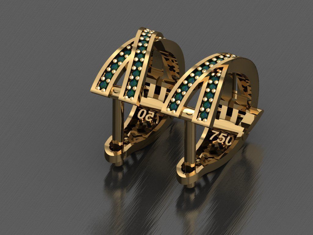 Y32- Diamond Earring 3D print model_2