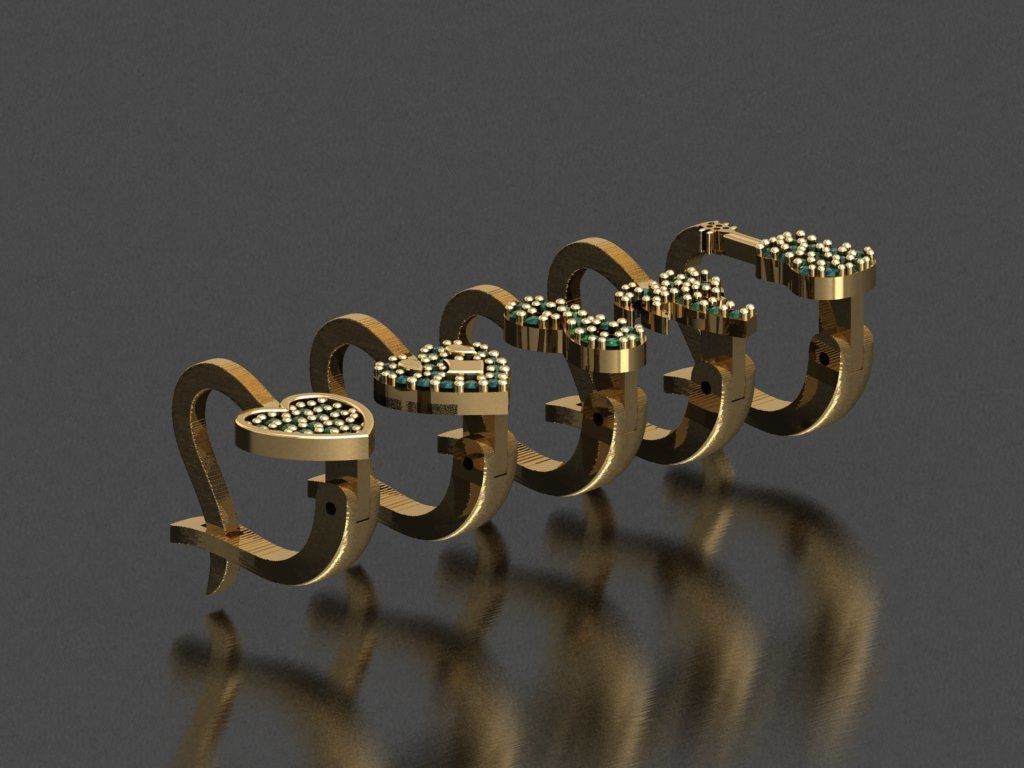 Y38- Diamond earring 3D print model_3