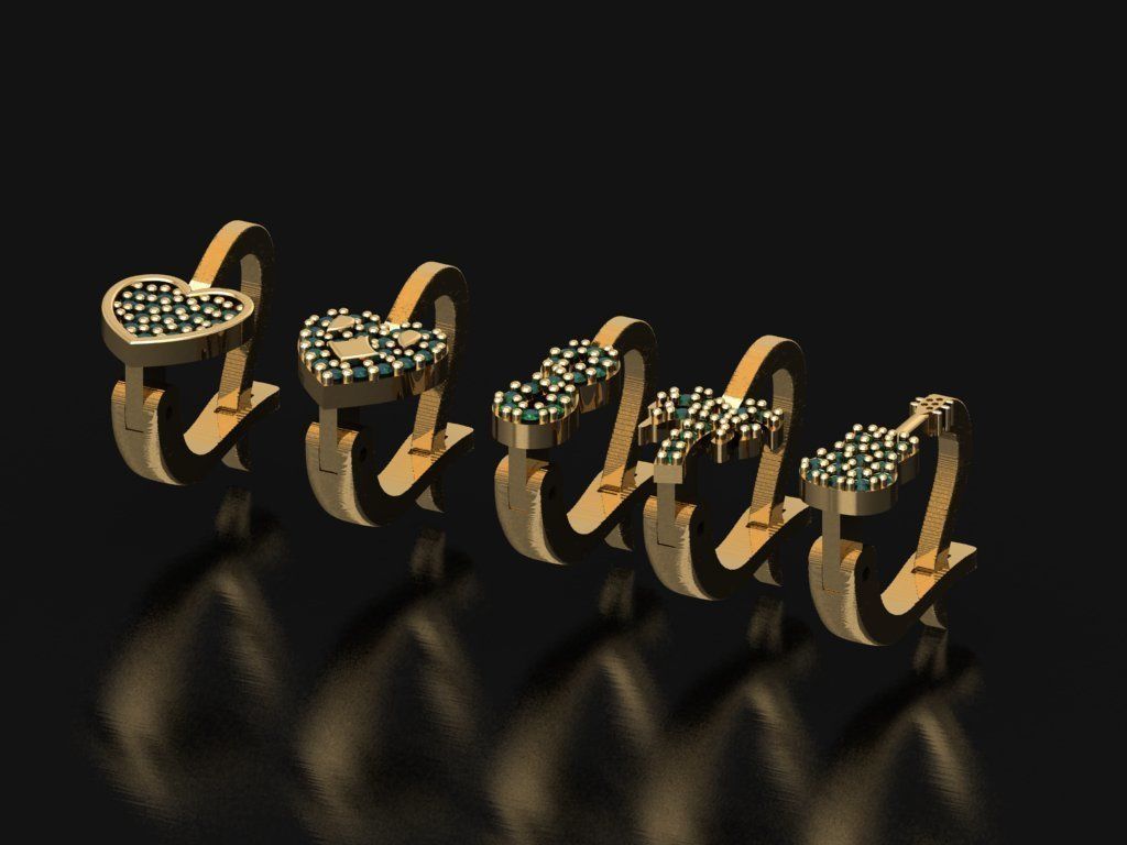 Y38- Diamond earring 3D print model_2