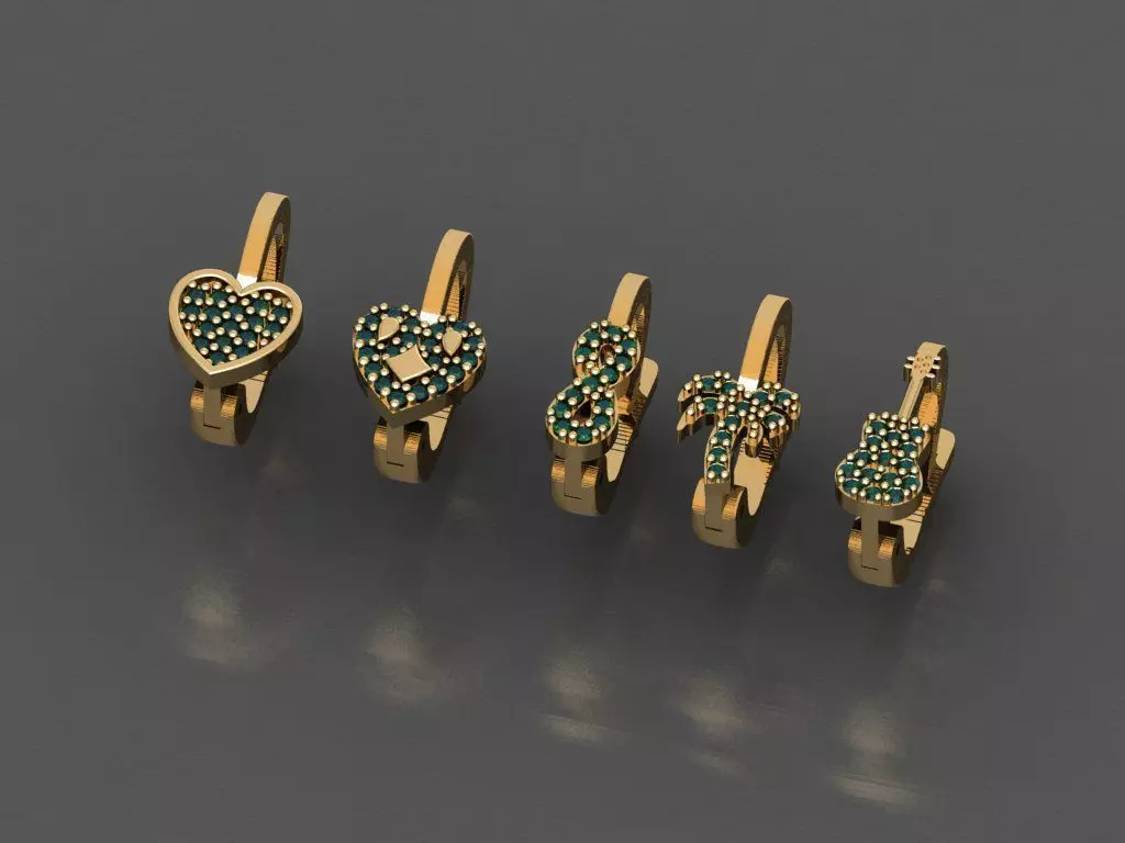 Y38- Diamond earring 3D print model_0