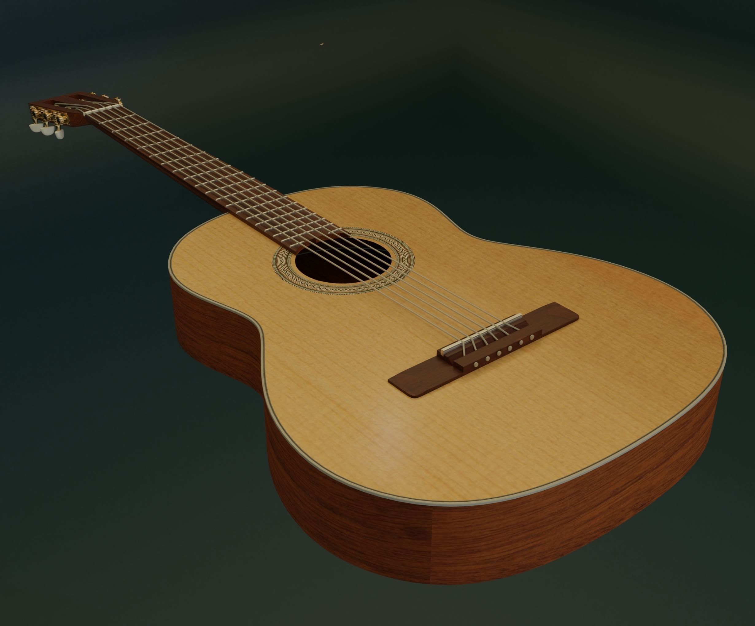 Classic Guitar 3D model_1