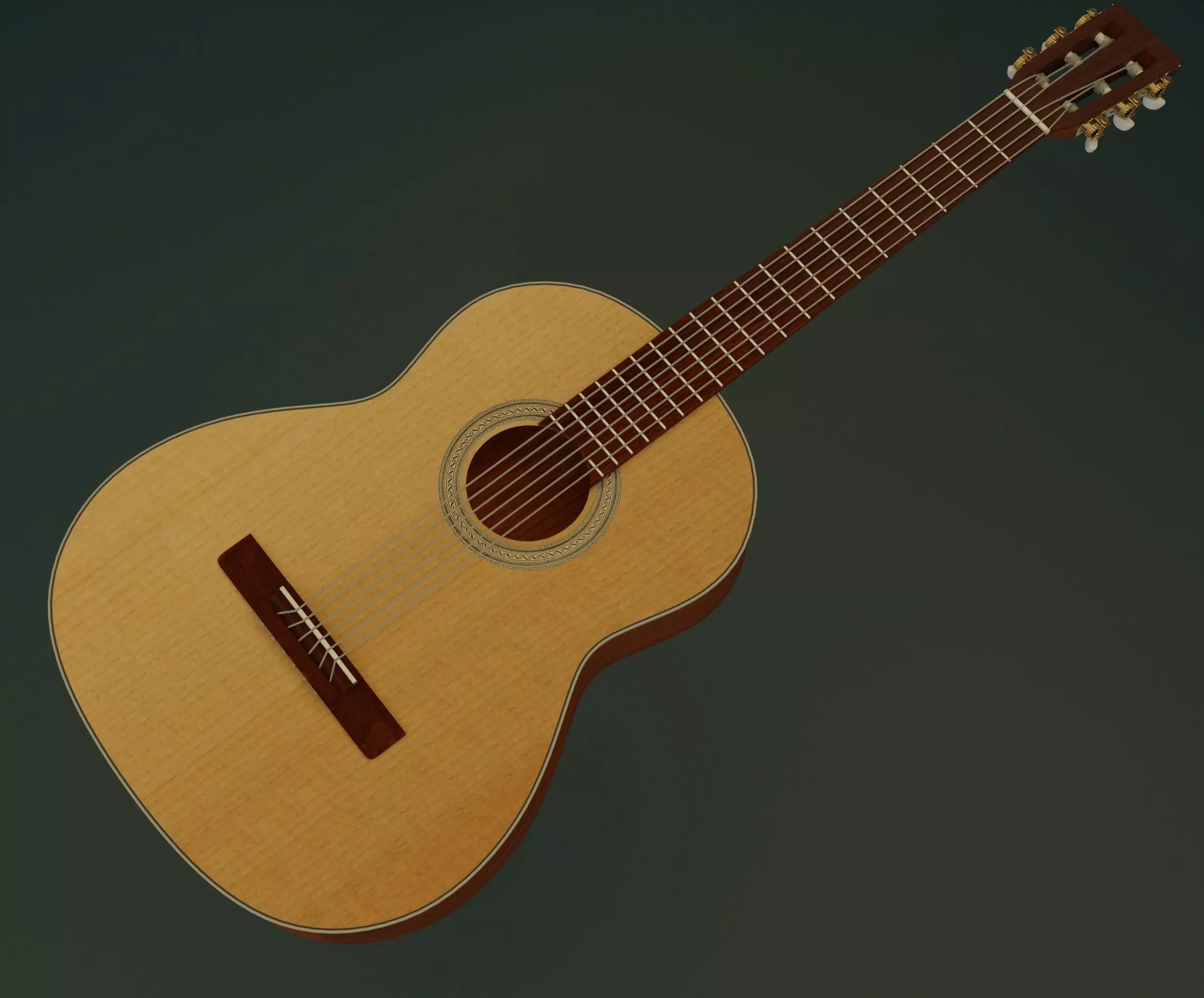 Classic Guitar 3D model_0