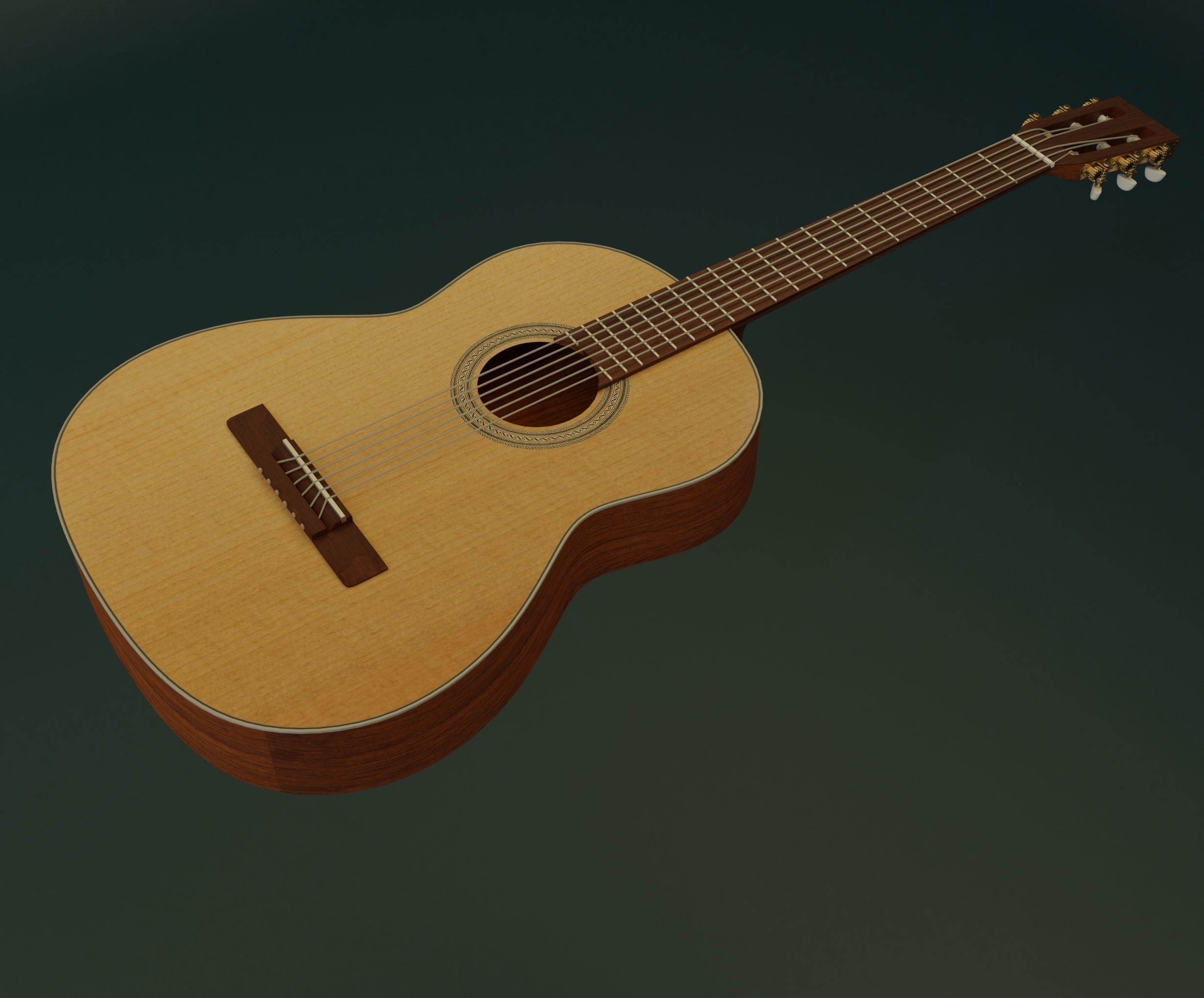Classic Guitar 3D model_2