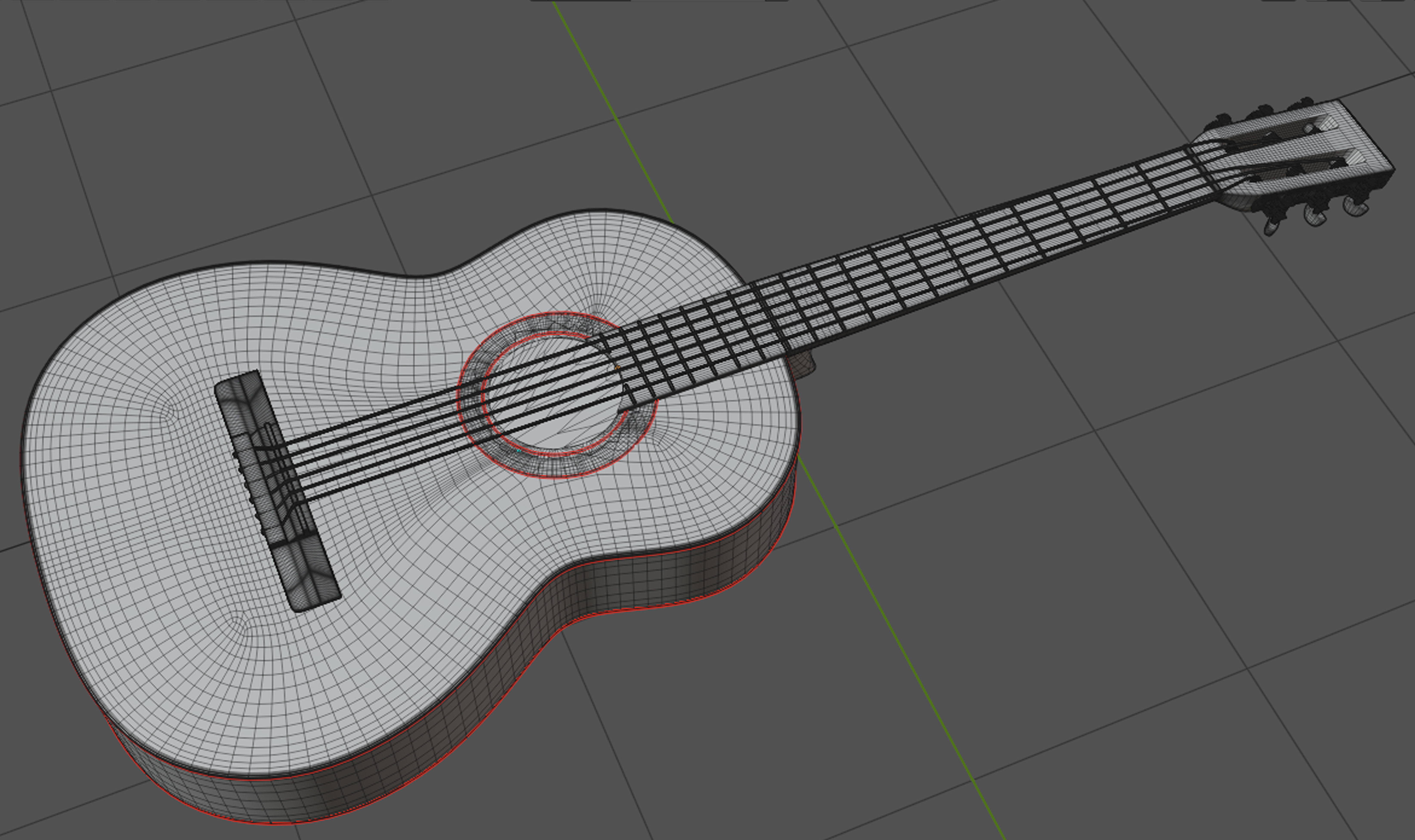 Classic Guitar 3D model_5
