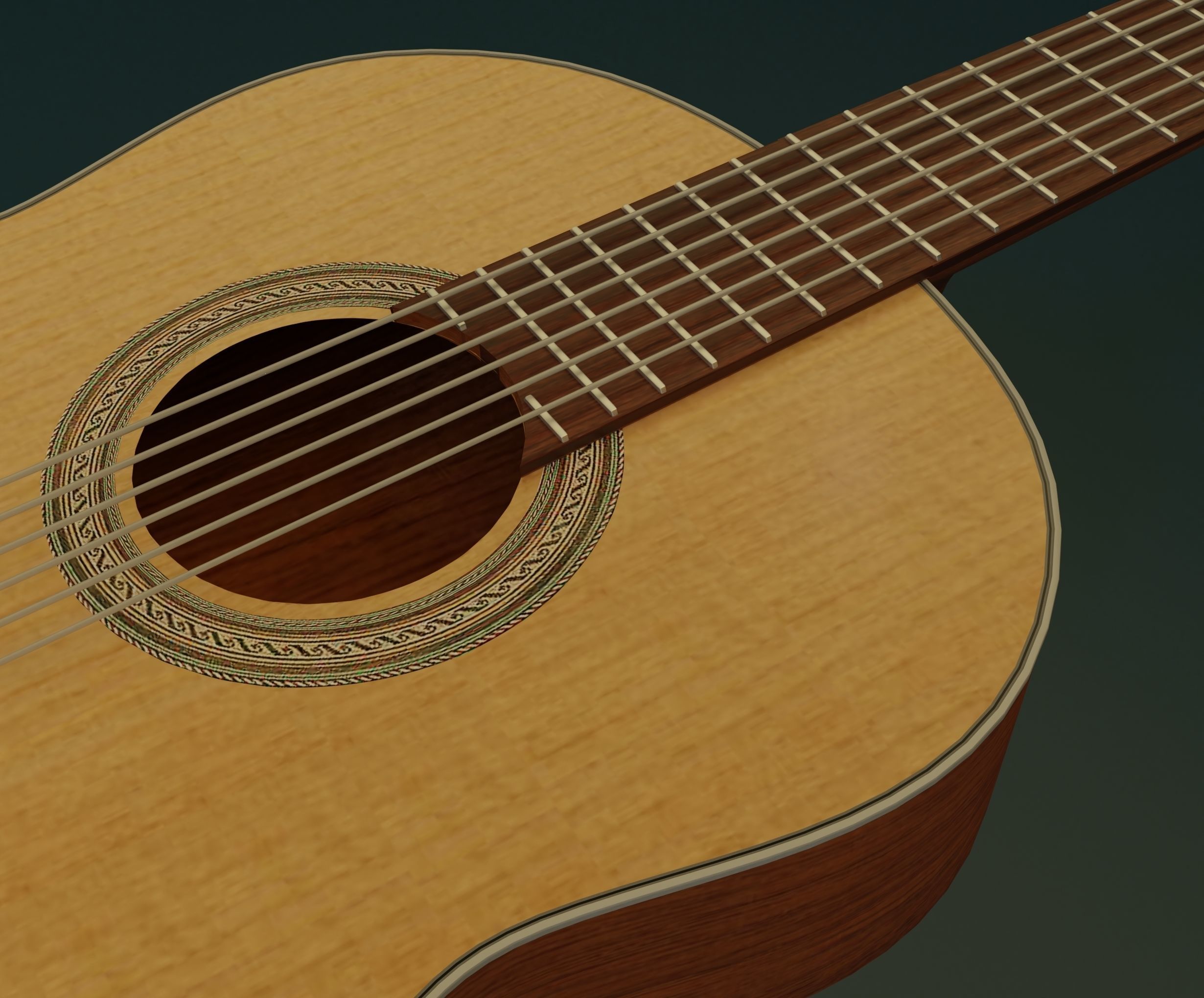 Classic Guitar 3D model_3