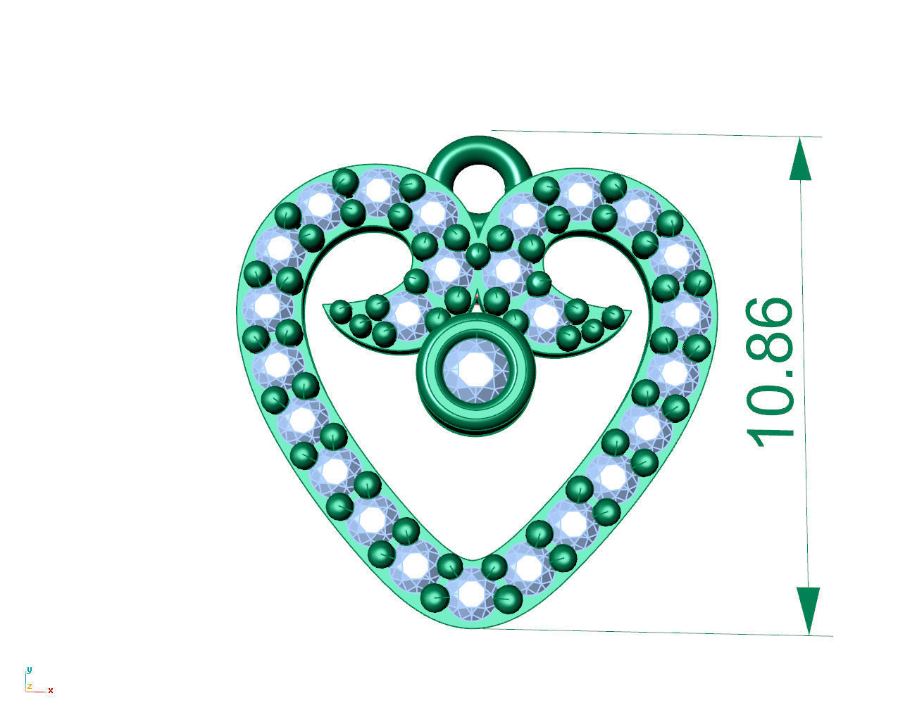 Y44- Diamond earring 3D print model_3