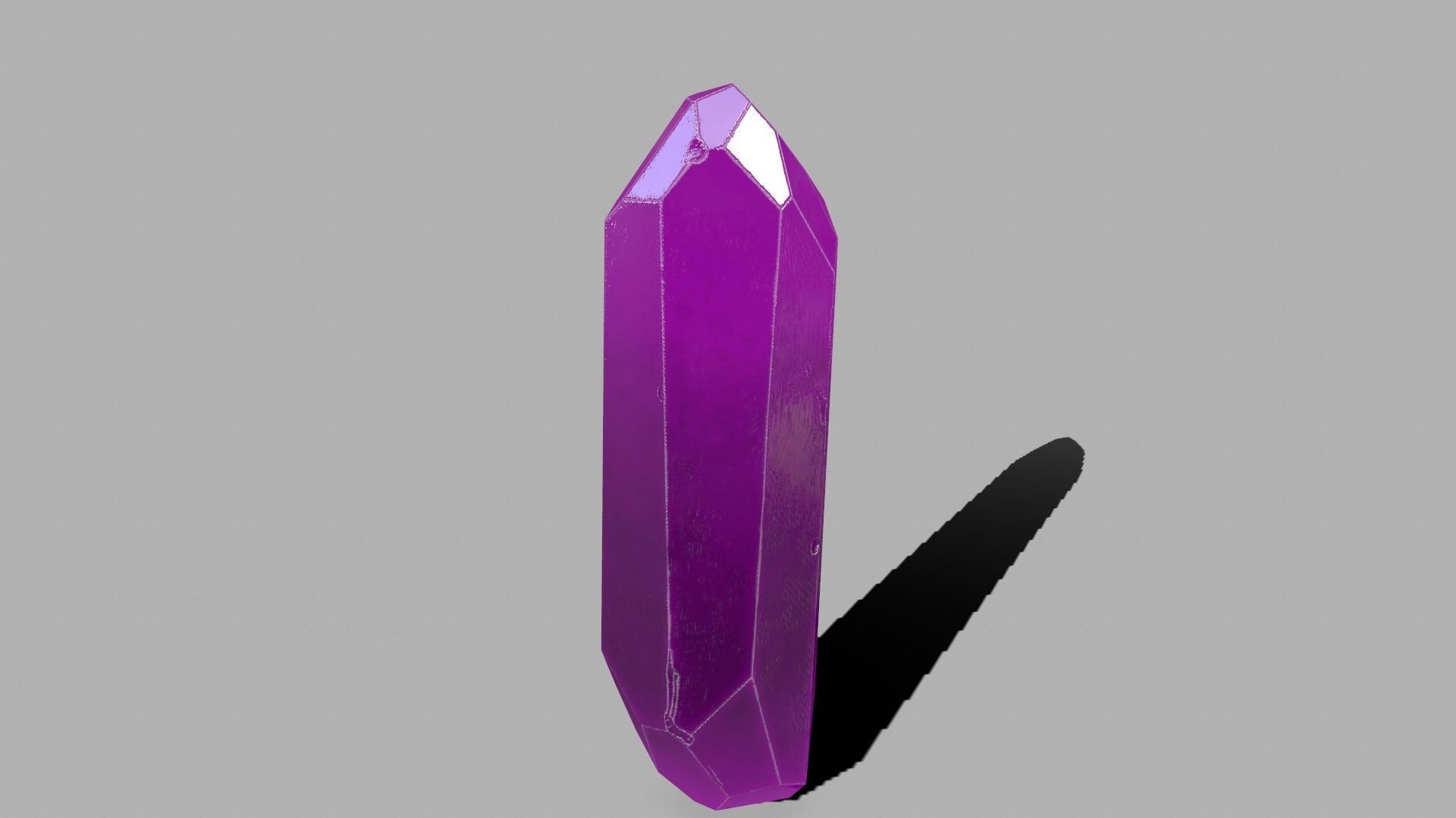 Crystal Set amethyst crystals on rock Low-poly 3D model_11