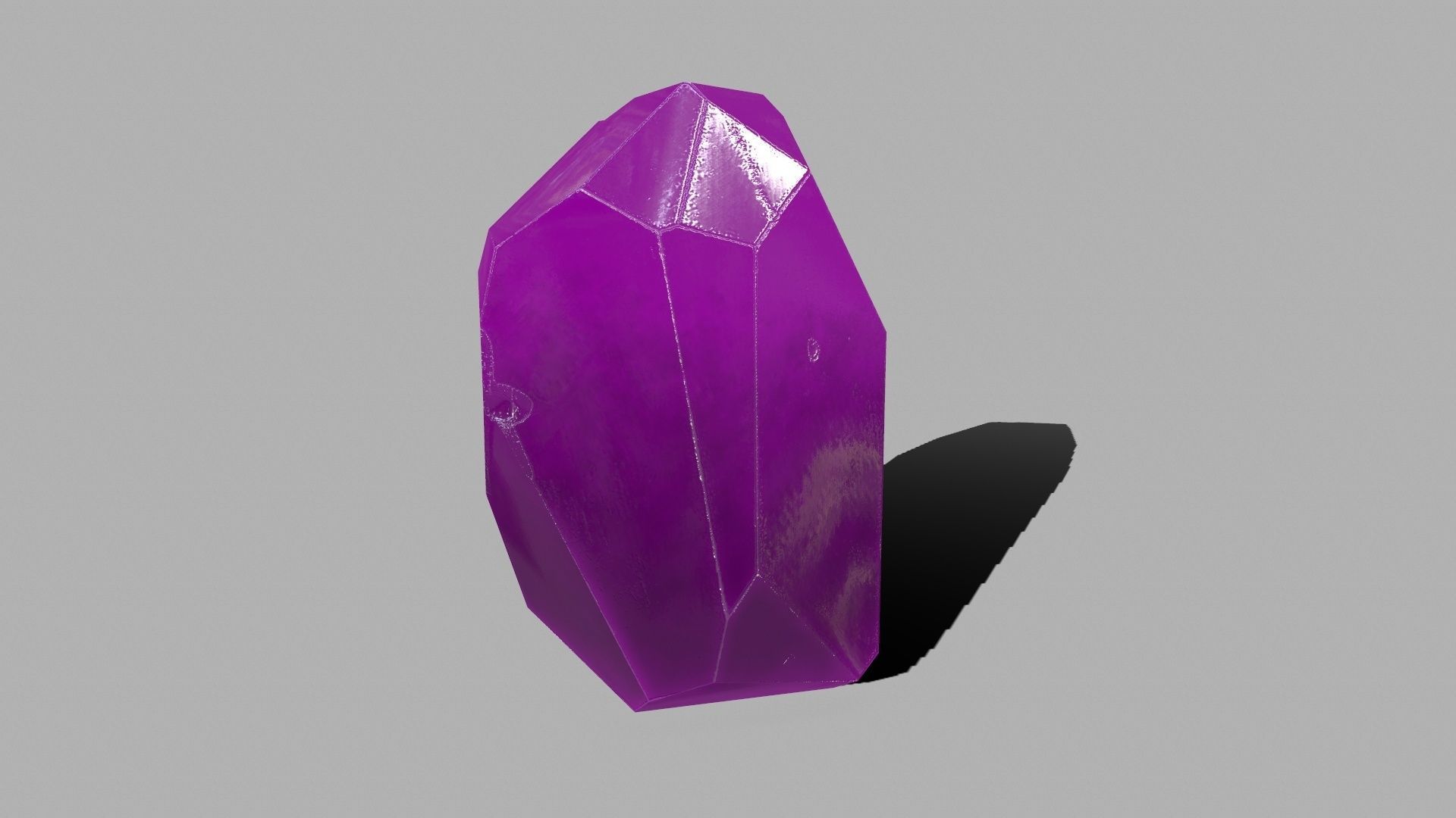 Crystal Set amethyst crystals on rock Low-poly 3D model_12
