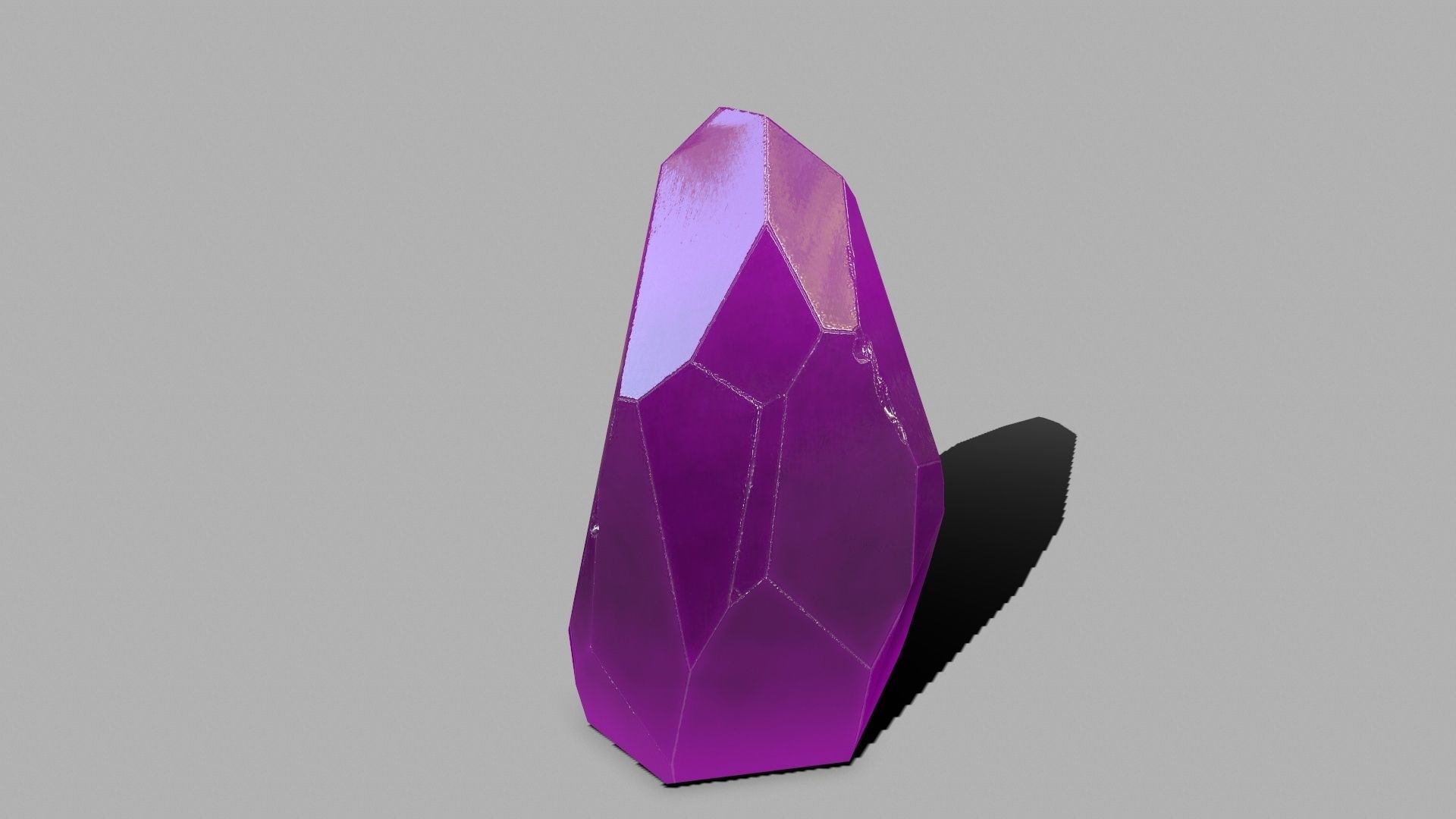 Crystal Set amethyst crystals on rock Low-poly 3D model_13