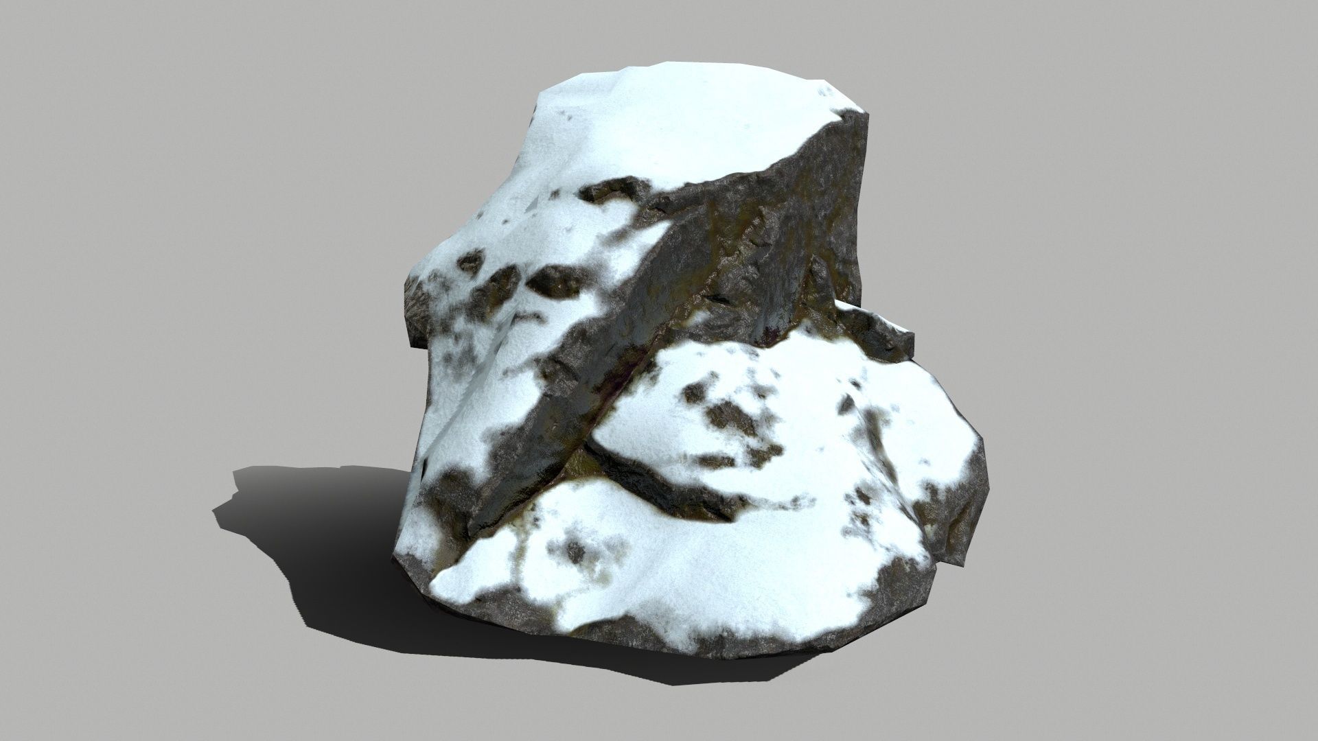 Crystal Set amethyst crystals on rock Low-poly 3D model_5