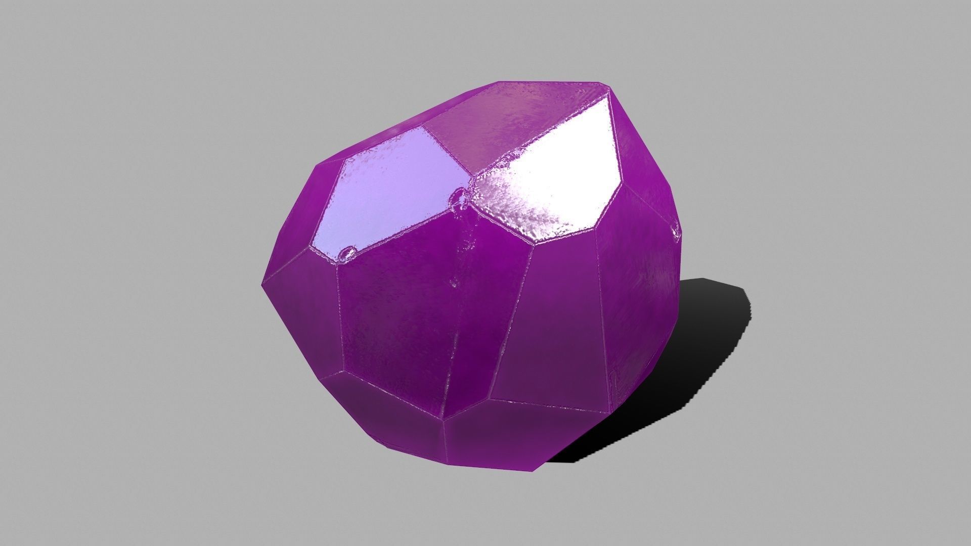 Crystal Set amethyst crystals on rock Low-poly 3D model_14