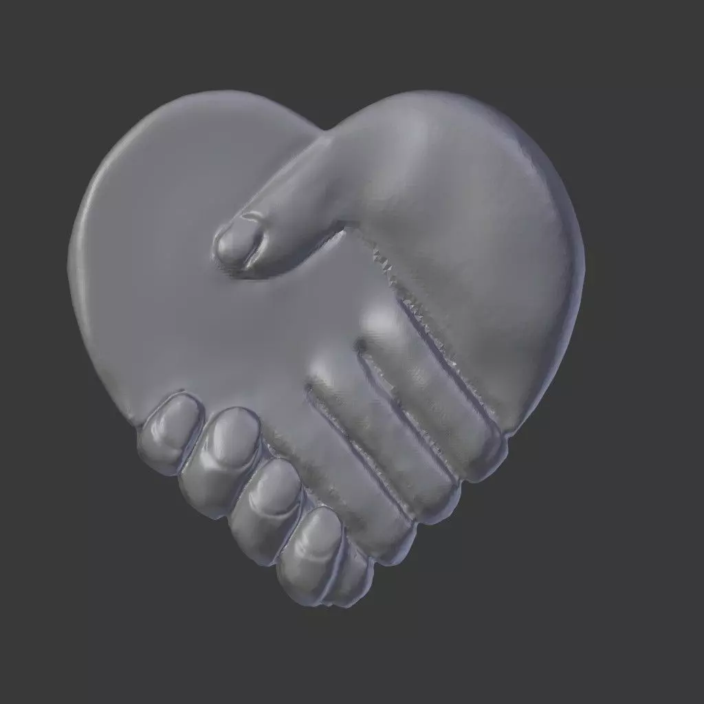 heart holding hands 3d model 3D print model_0