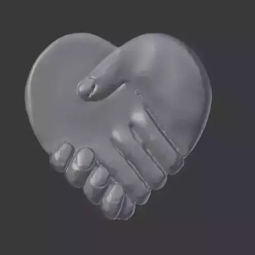 heart holding hands 3d model