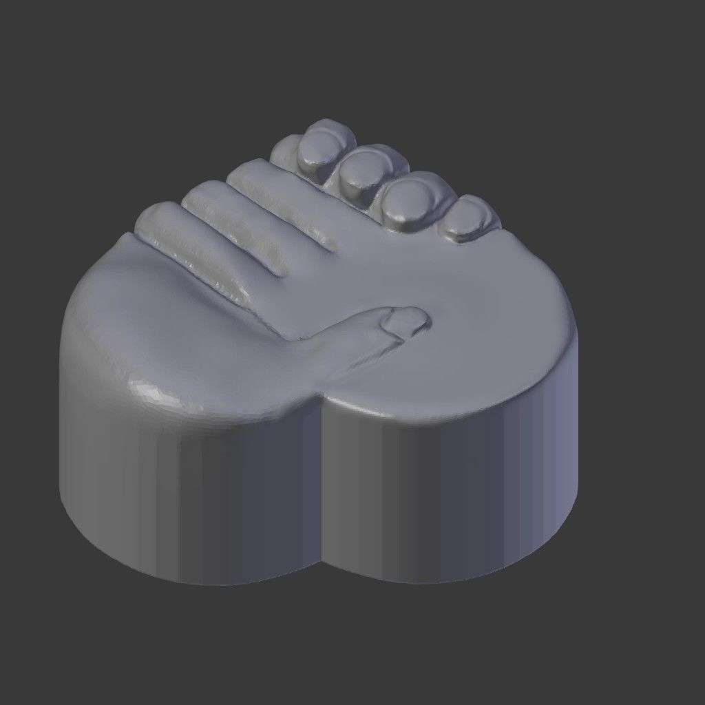 heart holding hands 3d model 3D print model_3