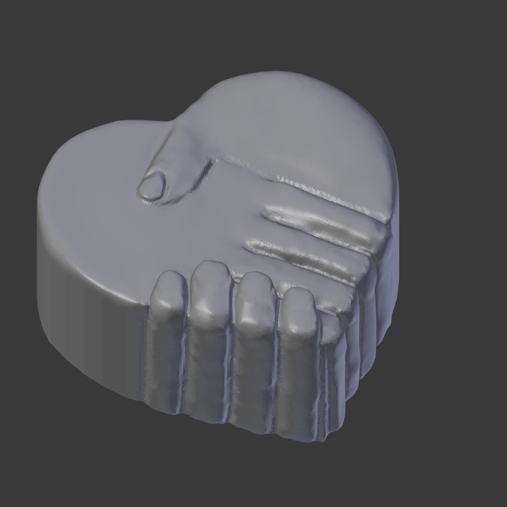 heart holding hands 3d model 3D print model_1