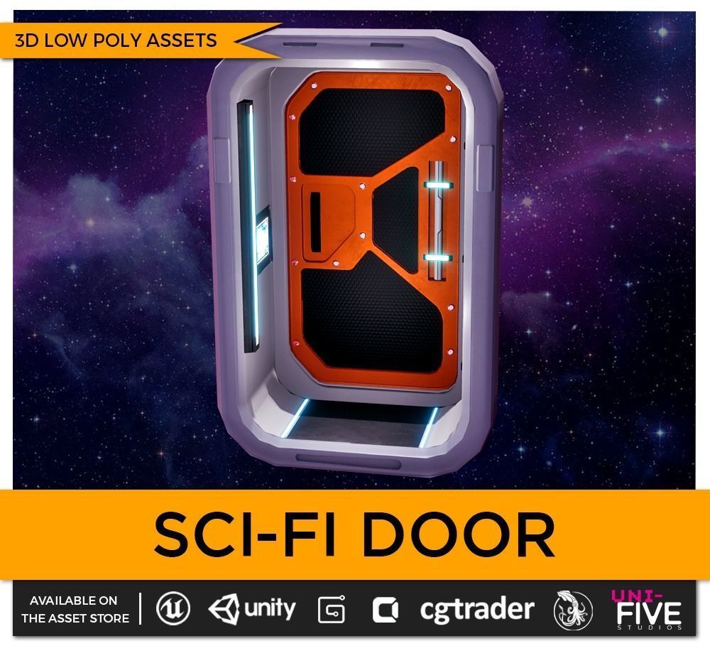 Low Poly Sci-Fi Room Asset Pack Low-poly 3D model_4