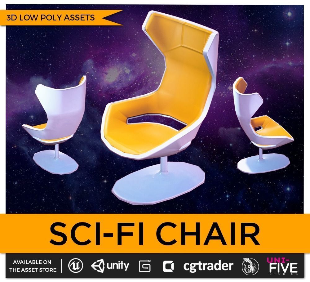 Low Poly Sci-Fi Room Asset Pack Low-poly 3D model_7