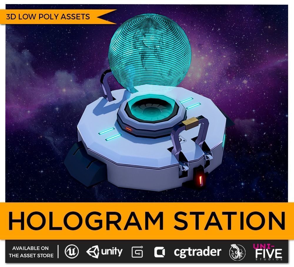 Low Poly Sci-Fi Room Asset Pack Low-poly 3D model_3