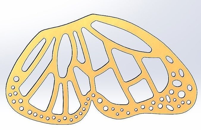 Butterfly wing 3D print model