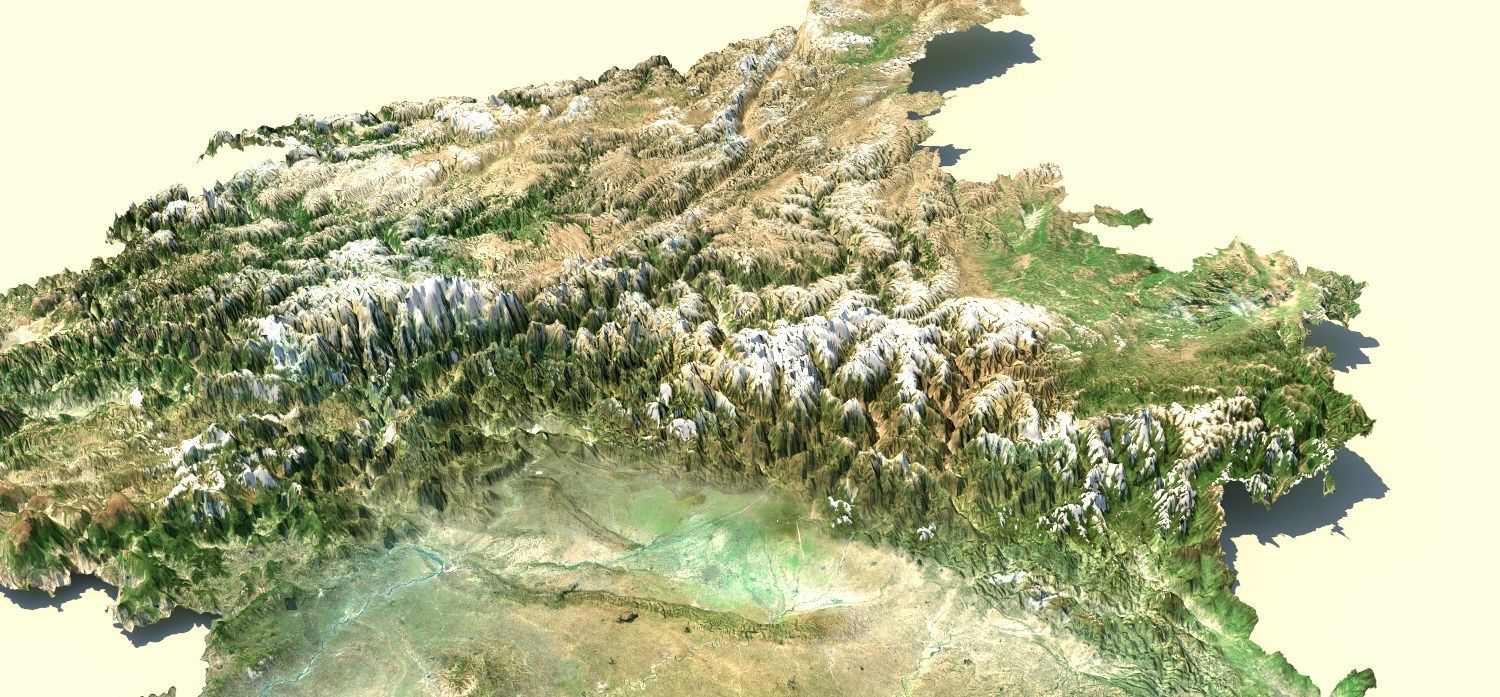 SICHUAN Terrian Topography Digital Elevation SKP MAX 3D model_8