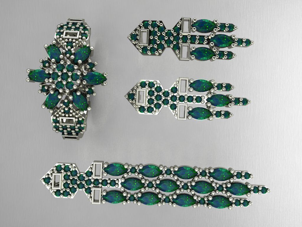 Z05- Diamond set 3D print model_4