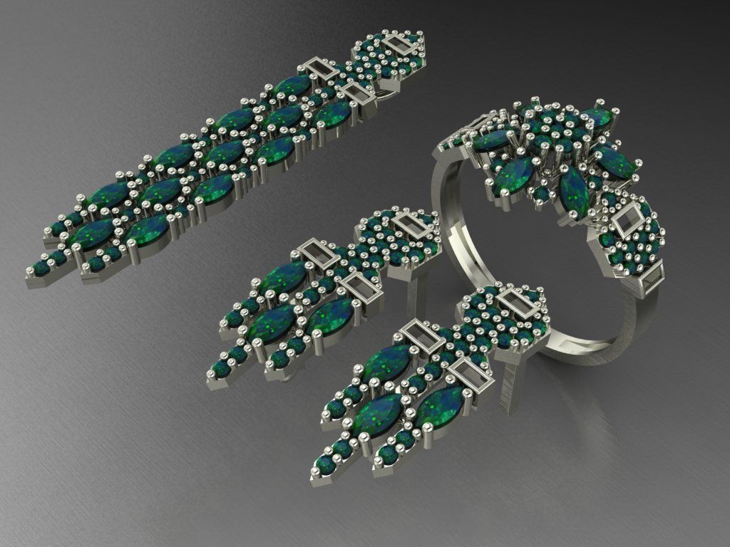 Z05- Diamond set 3D print model_3