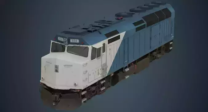 Locomotive 1B Low-poly 3D model