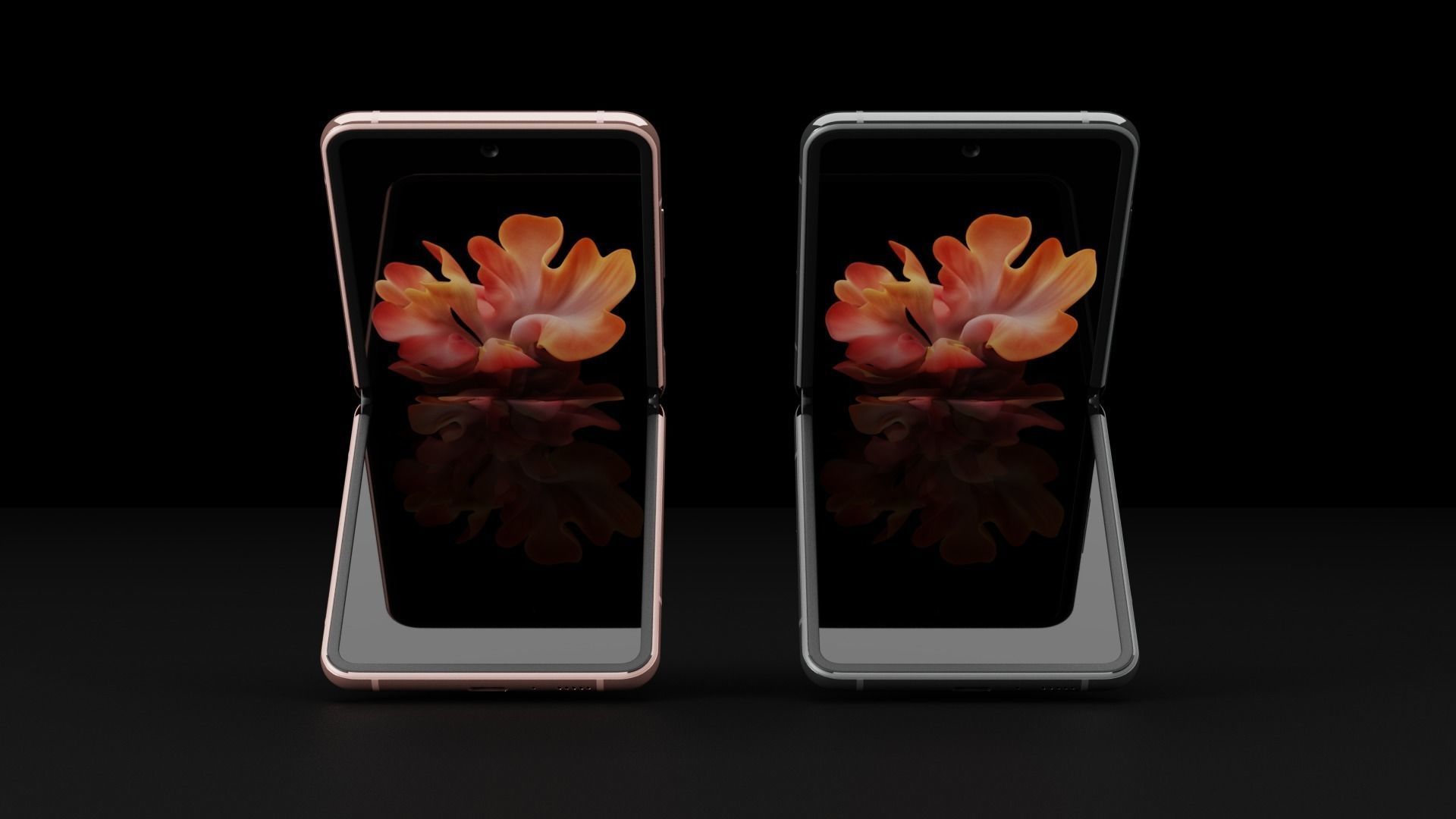 Samsung Galaxy Z Flip 5G In All Official Colors Low-poly 3D model_1