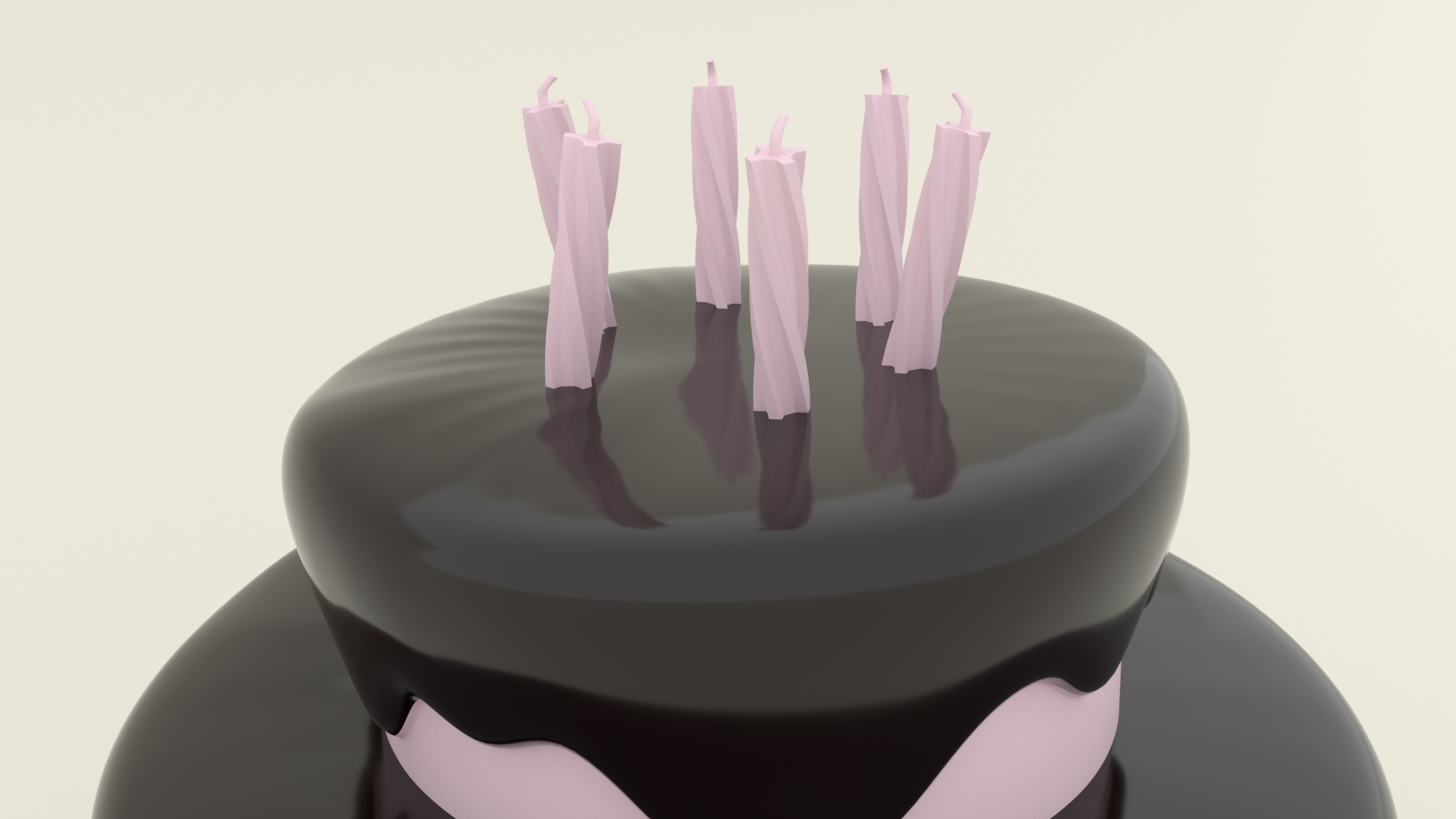 Stylized Birthday Cake - 3D Print Model 3D print model_2