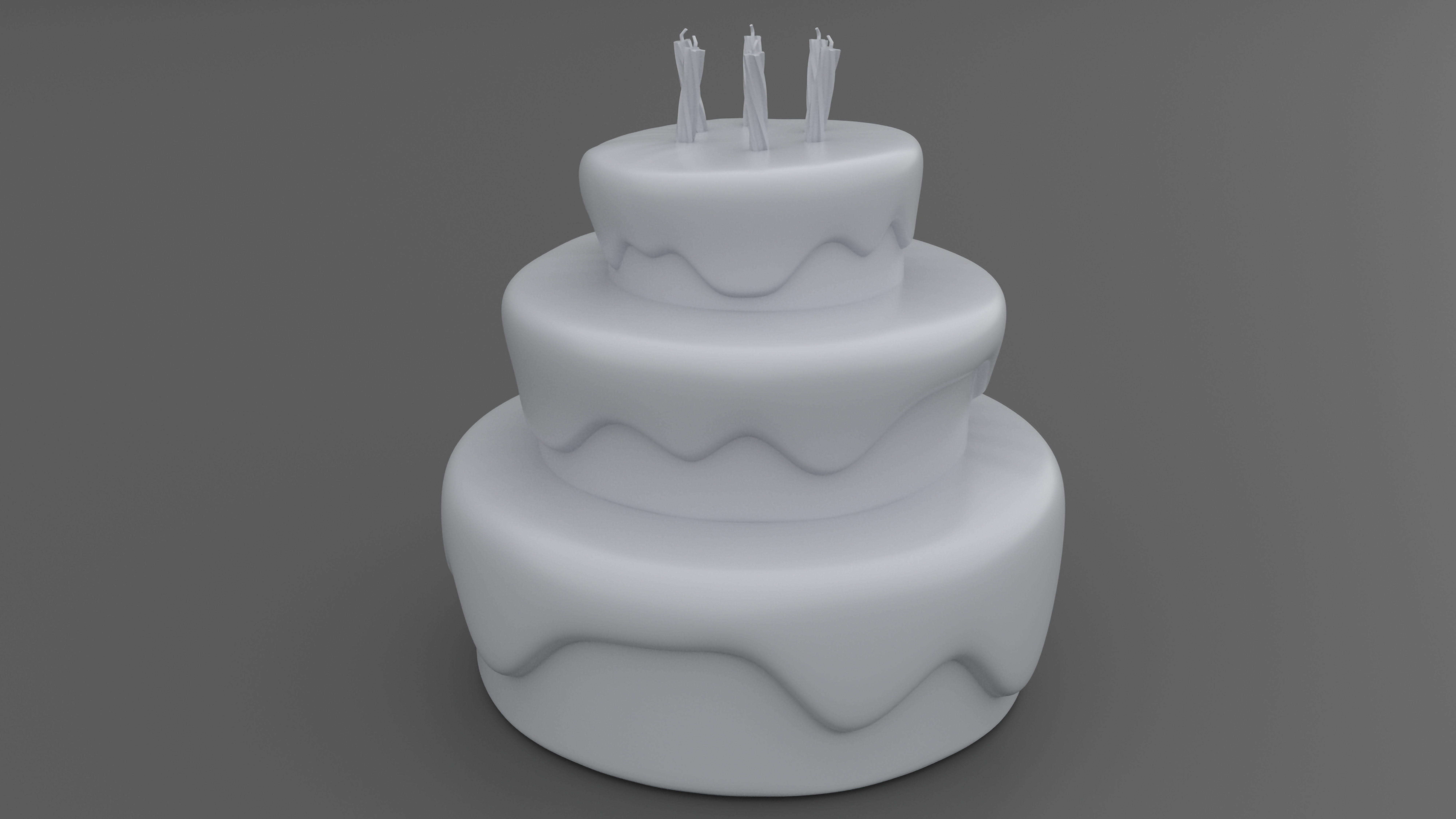 Stylized Birthday Cake - 3D Print Model 3D print model_7