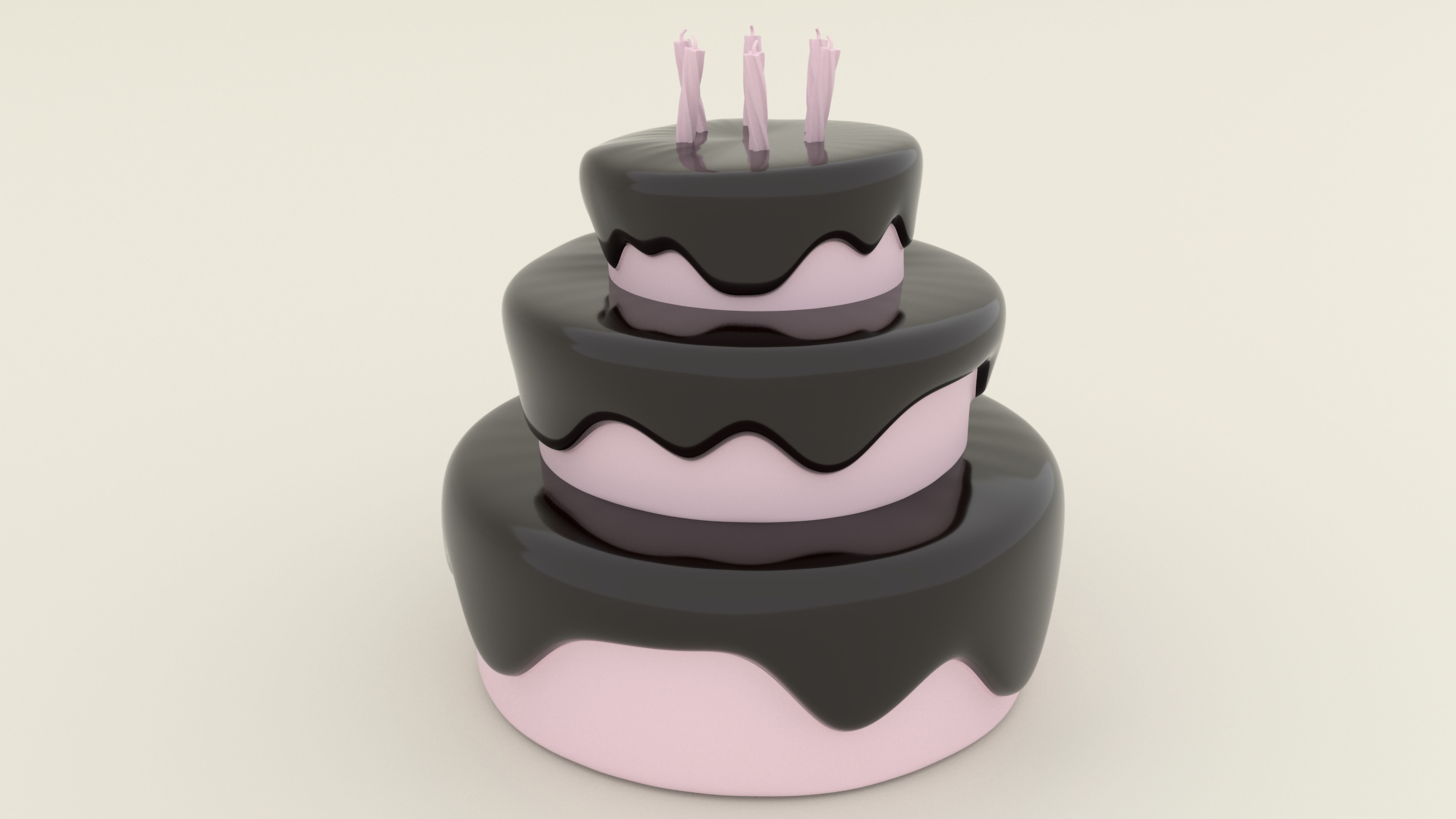 Stylized Birthday Cake - 3D Print Model 3D print model_6