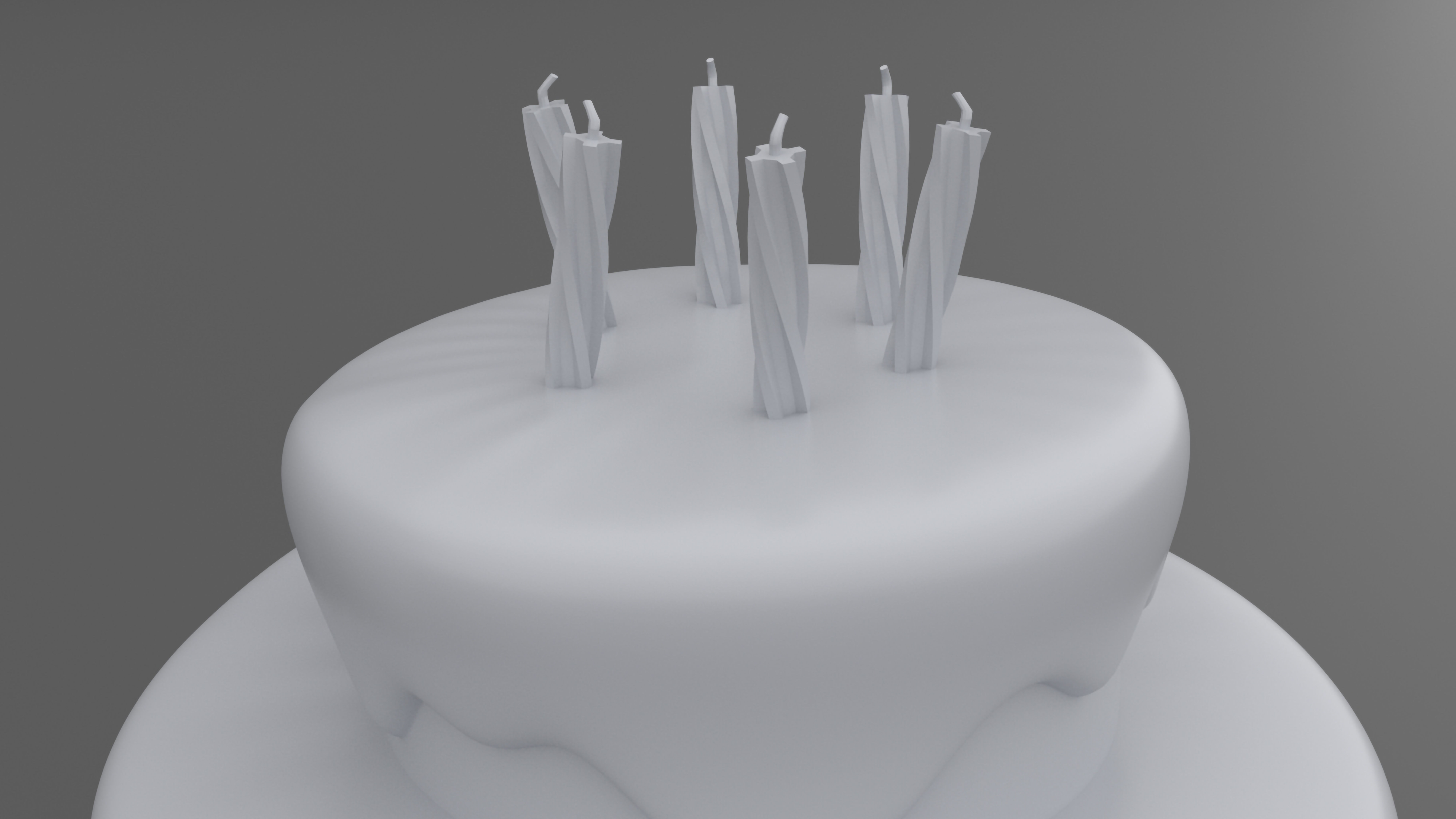 Stylized Birthday Cake - 3D Print Model 3D print model_5