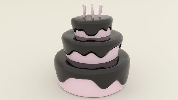 Stylized Birthday Cake - 3D Print Model 3D print model