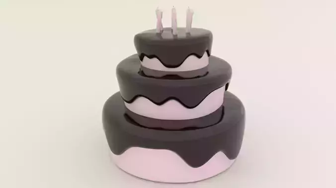 Stylized Birthday Cake - 3D Print Model 3D print model