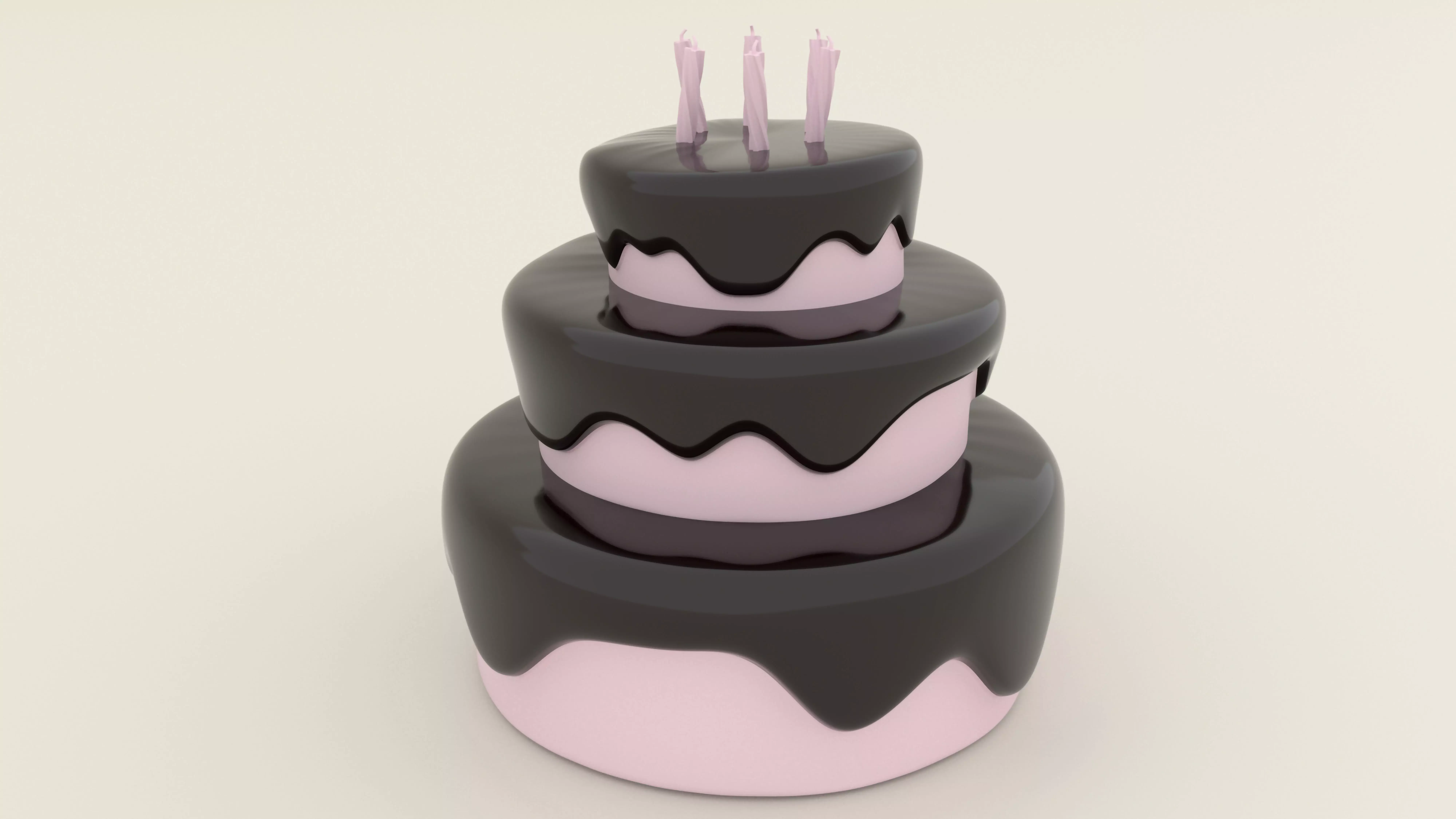 Stylized Birthday Cake - 3D Print Model 3D print model_0
