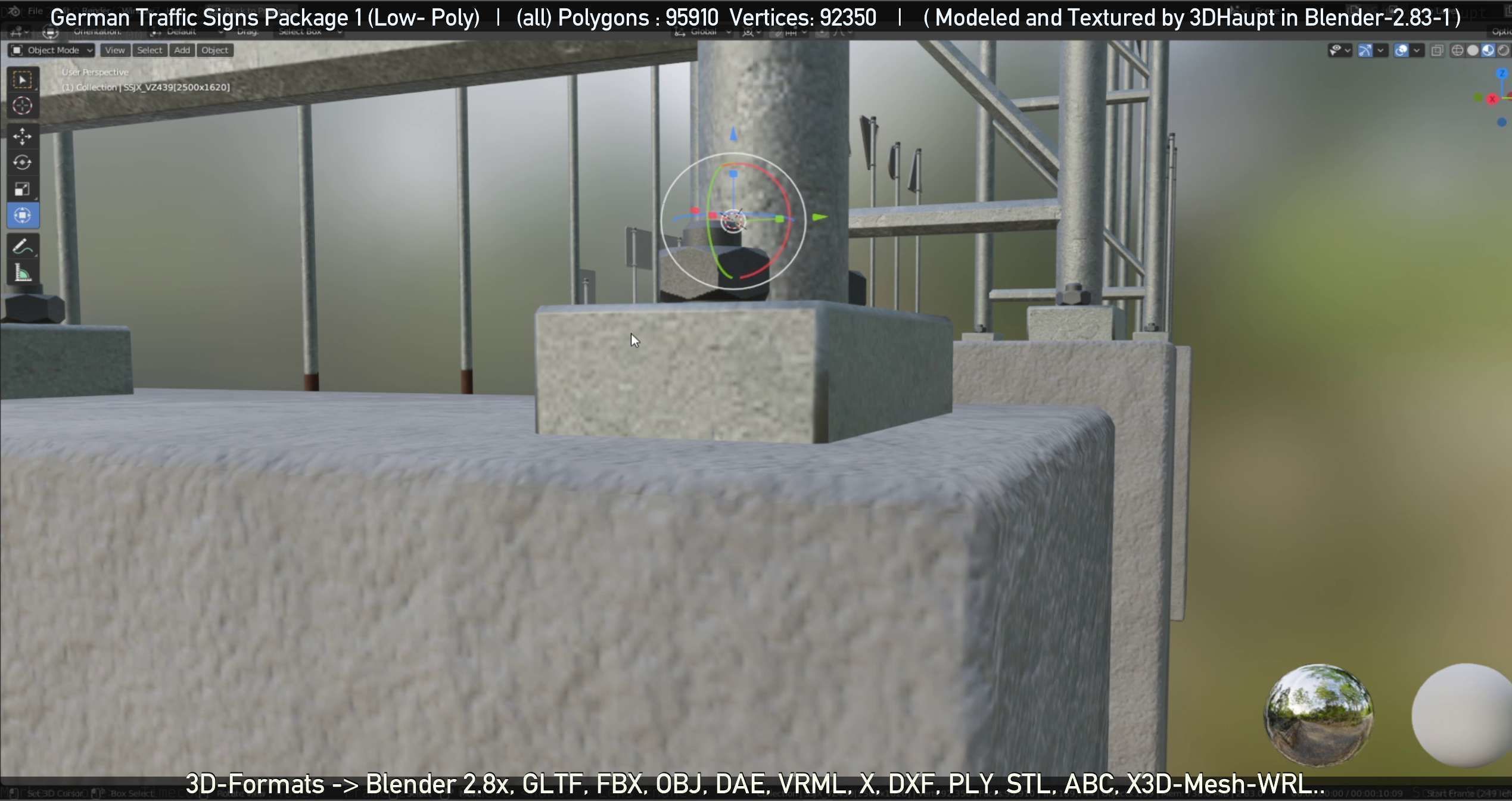 German Traffic Signs Package 1 Low-poly 3D model_34