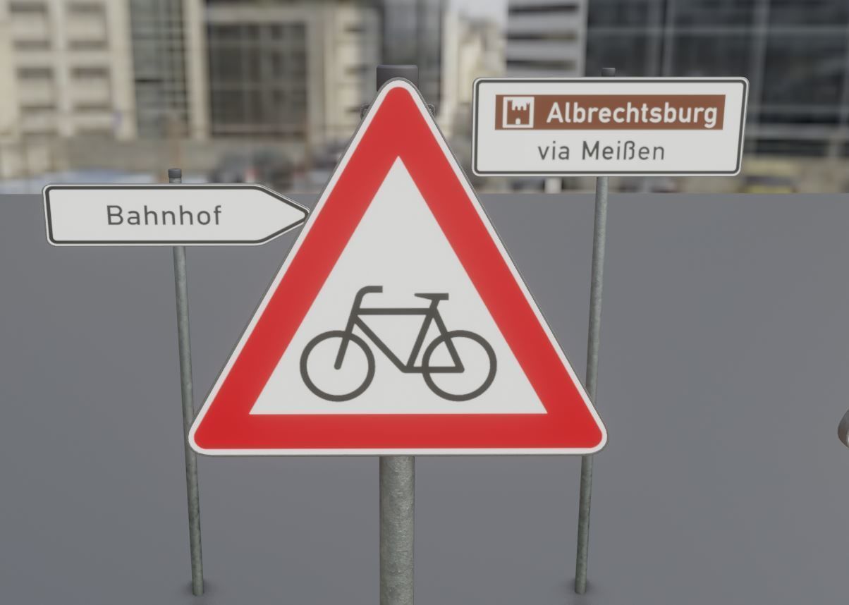 German Traffic Signs Package 1 Low-poly 3D model_6