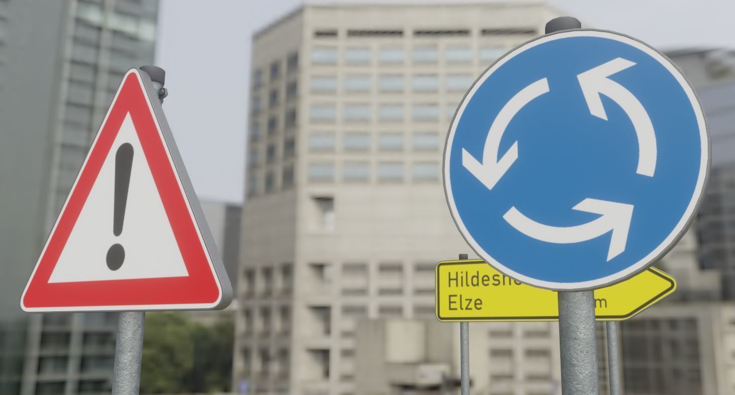 German Traffic Signs Package 1 Low-poly 3D model_3