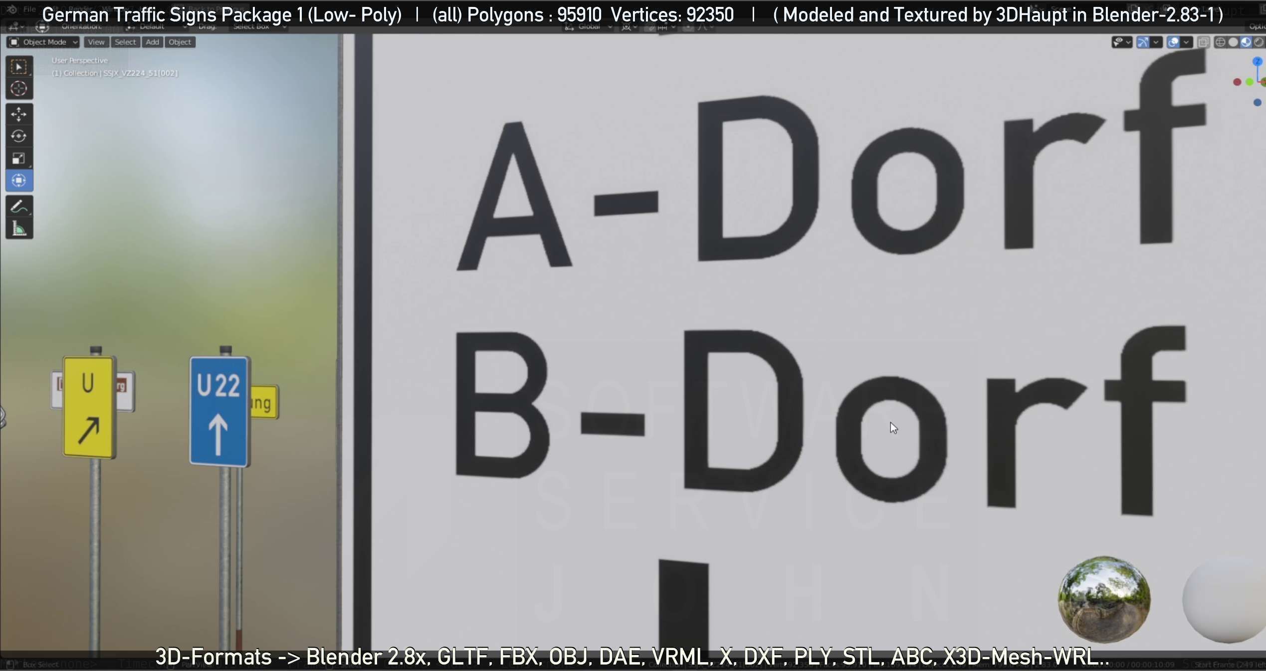 German Traffic Signs Package 1 Low-poly 3D model_16