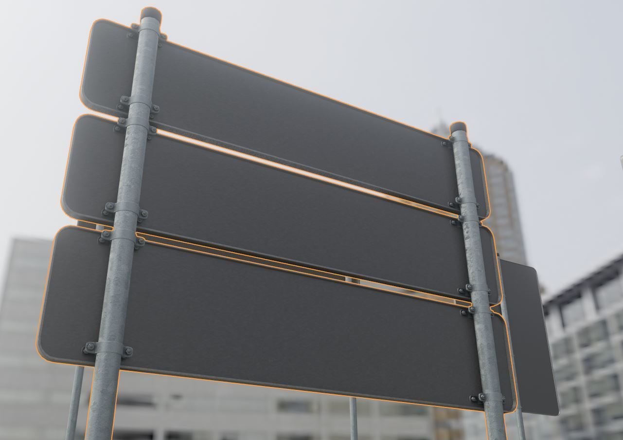 German Traffic Signs Package 1 Low-poly 3D model_9