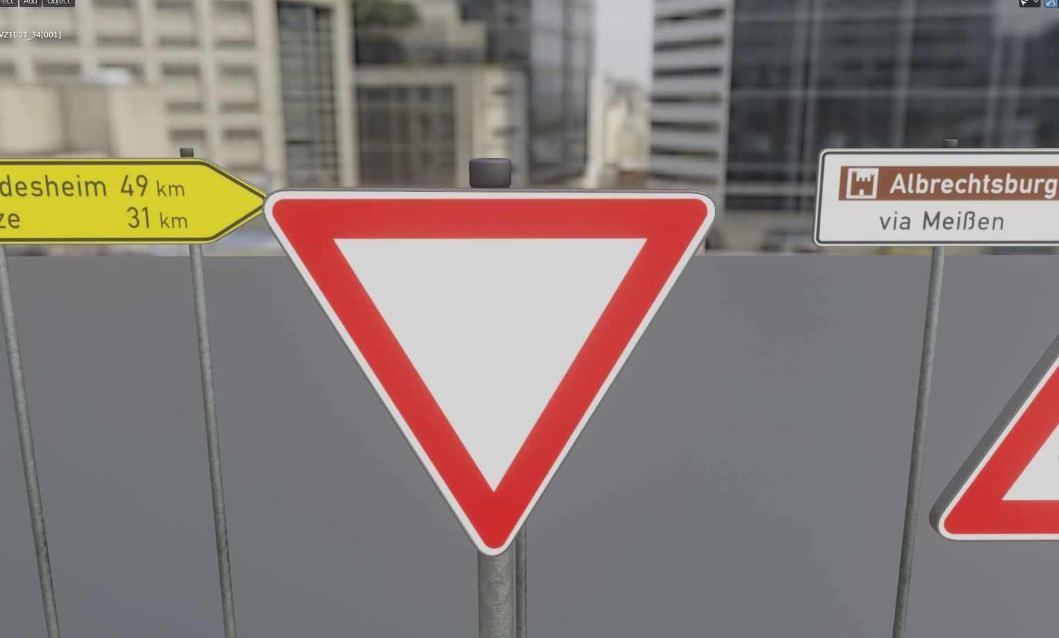 German Traffic Signs Package 1 Low-poly 3D model_7