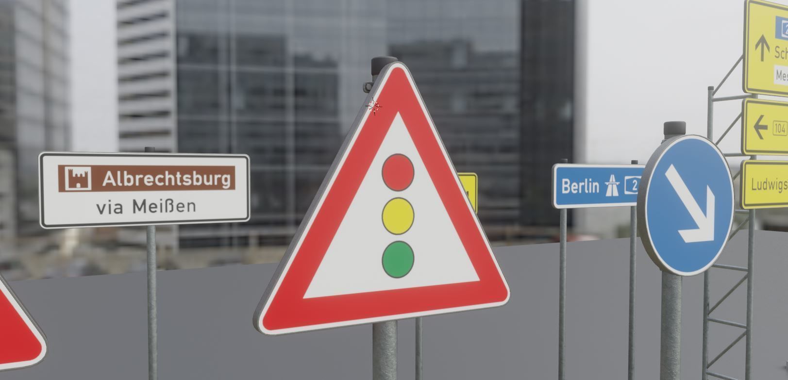 German Traffic Signs Package 1 Low-poly 3D model_5