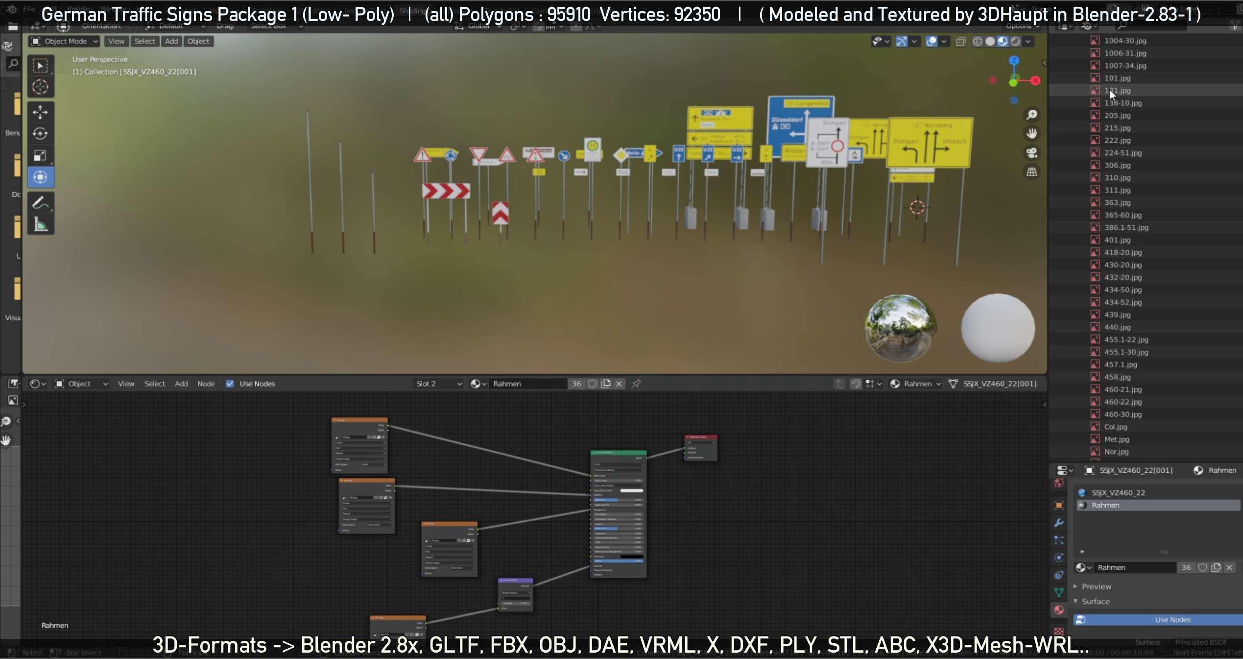 German Traffic Signs Package 1 Low-poly 3D model_44
