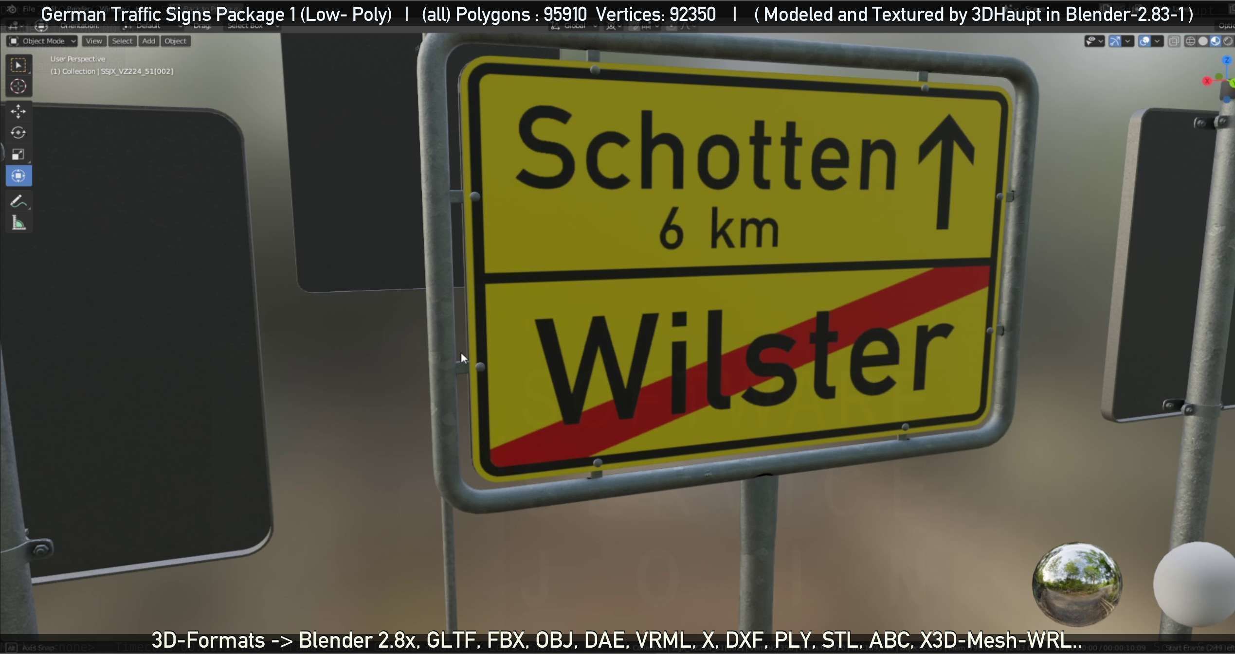 German Traffic Signs Package 1 Low-poly 3D model_19