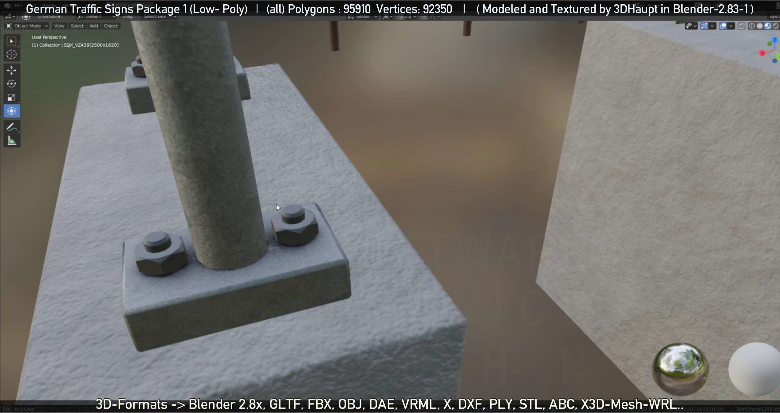 German Traffic Signs Package 1 Low-poly 3D model_35