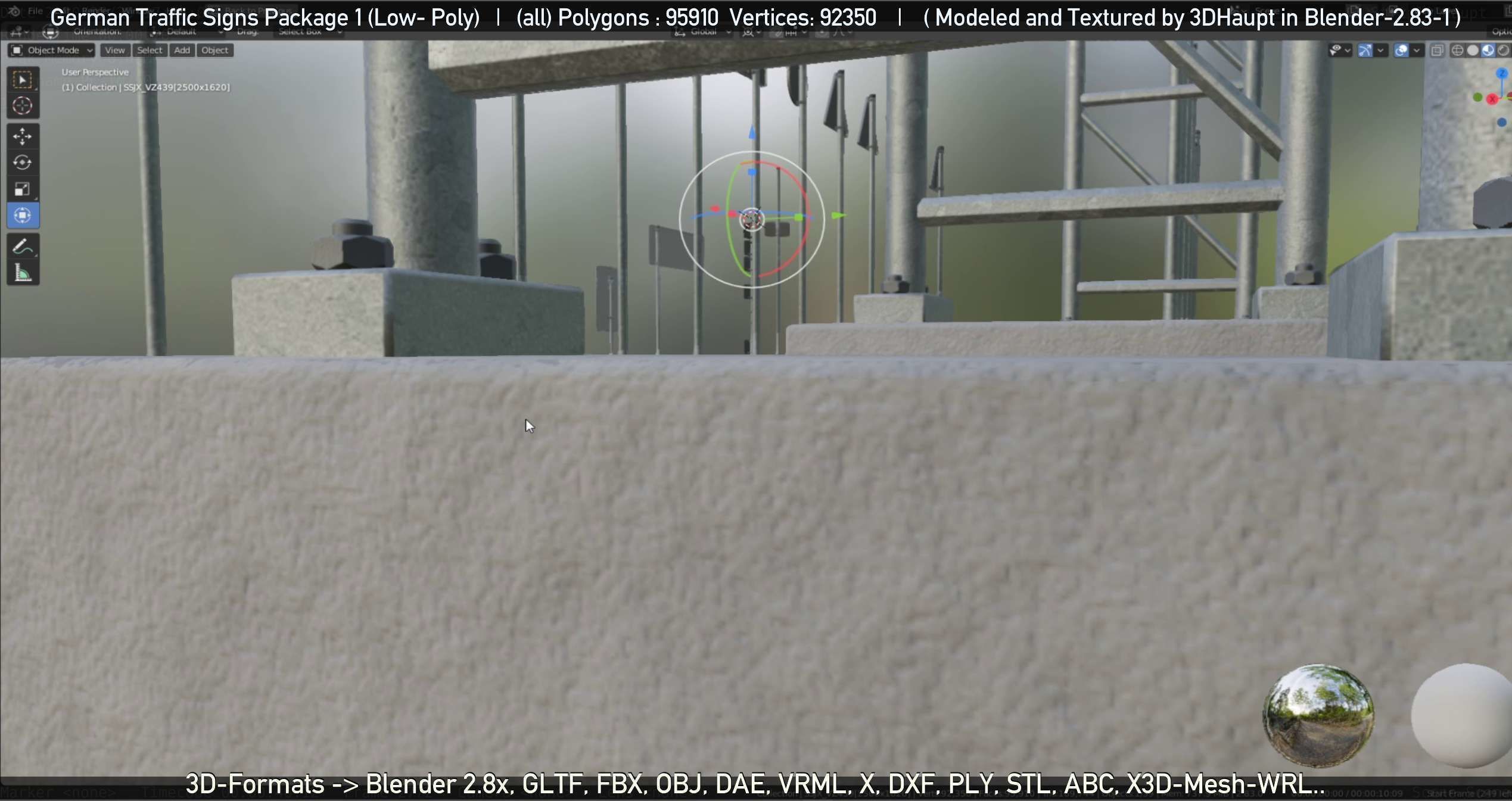 German Traffic Signs Package 1 Low-poly 3D model_33