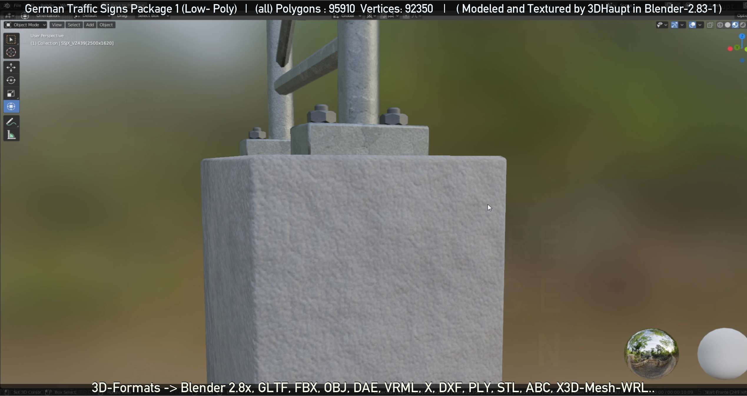 German Traffic Signs Package 1 Low-poly 3D model_31